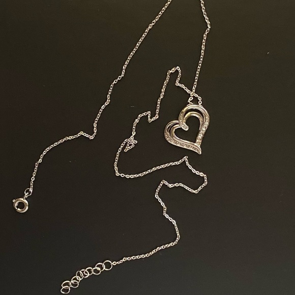 GENUINE NWOT  10 Diamond Natural Rose Cut Diamond Heart Necklace - Picture 2 of 5